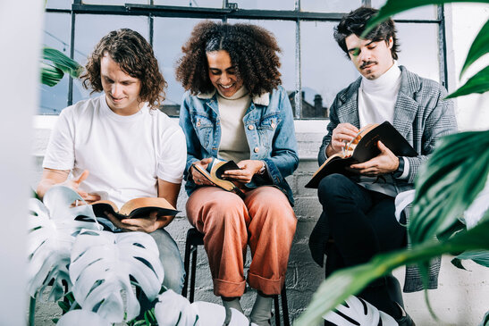 Young People Reading their Bibles Together