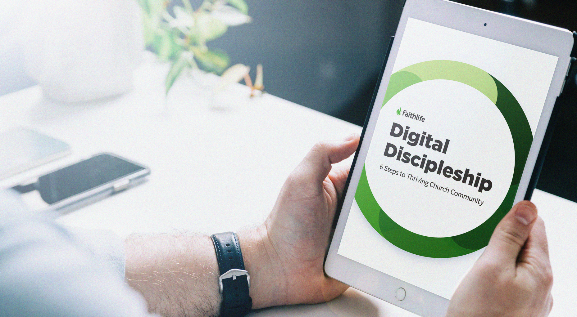 Digital Discipleship guide on an iPad