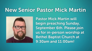 New Senior Pastor Mick Martin