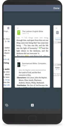 Seamlessly switch resources in the Logos Bible Study App