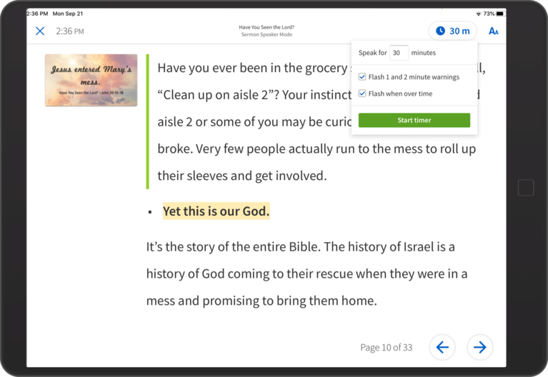 Logos Preaching Mode screen shot
