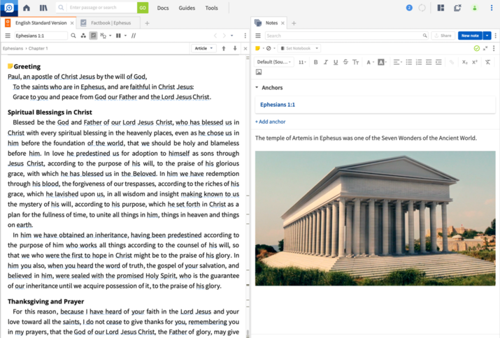 Logos Notes Improvements screen shot