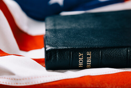 Bible on an American Flag