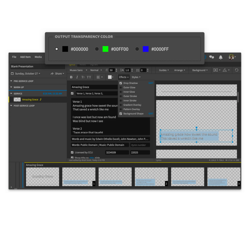 Proclaim output to streaming encoder