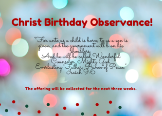 Christ Birthday Offering!