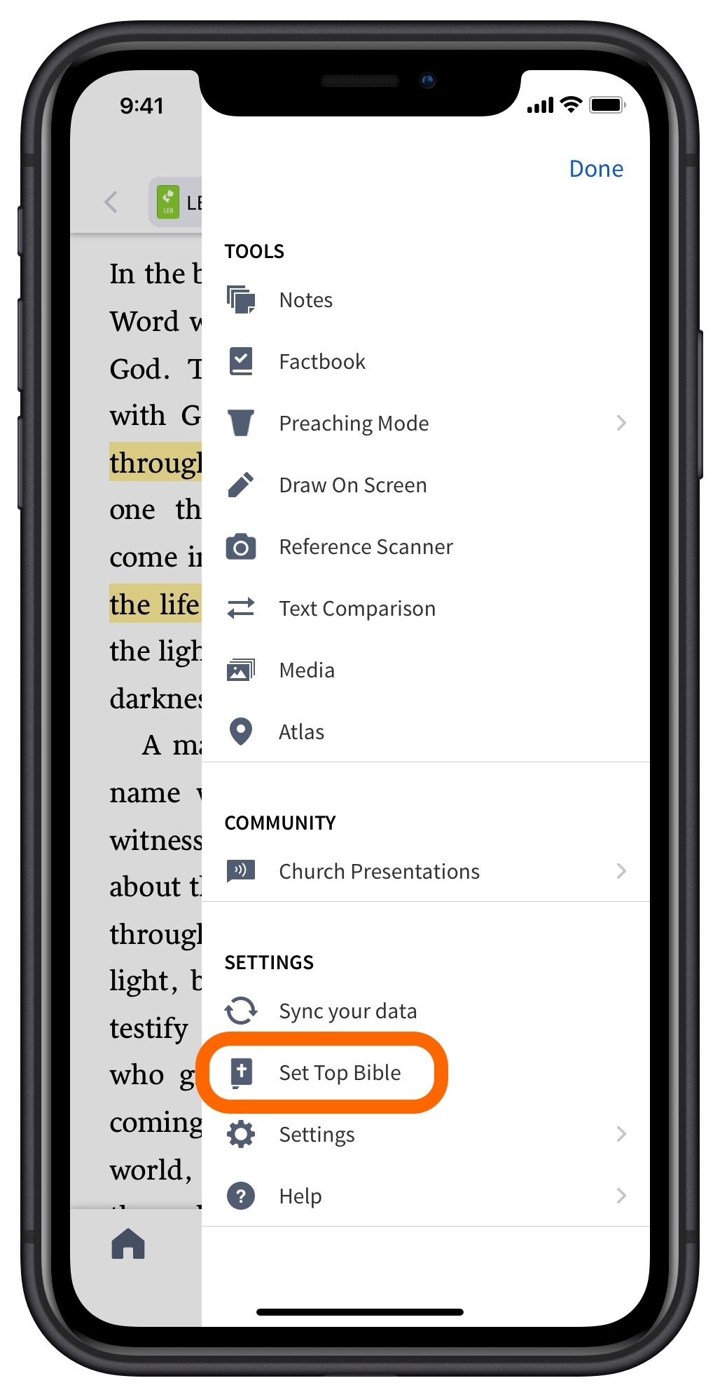 Logos Mobile Set Your Preferred Bible Logos Help Center