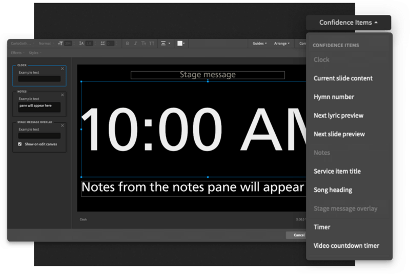 Customizable confidence monitor display
