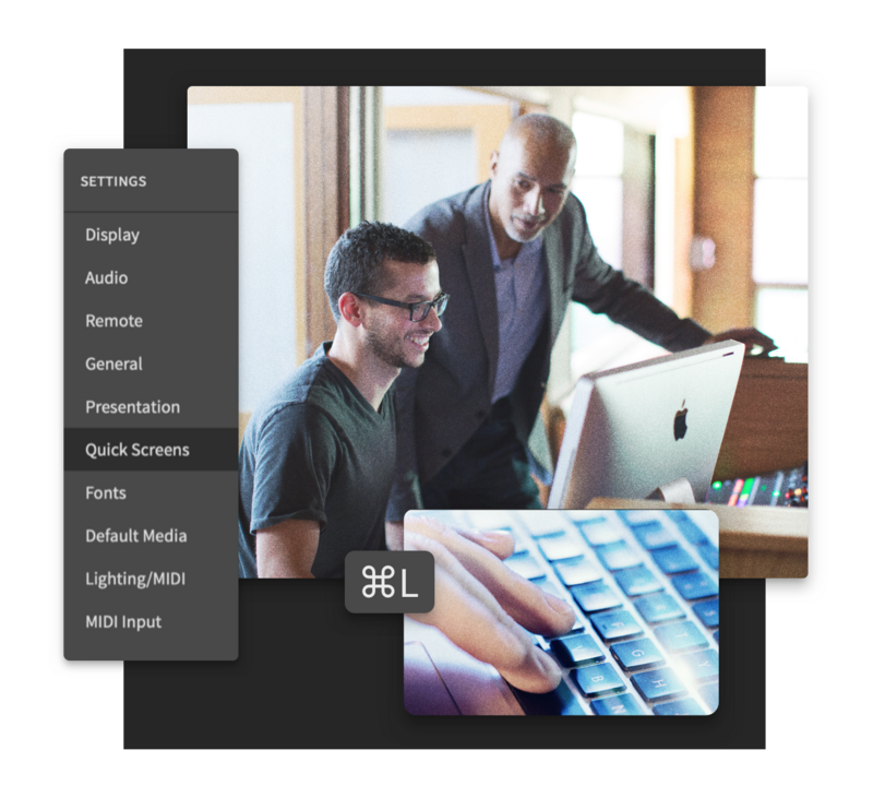 Quick Screen shortcuts in Proclaim