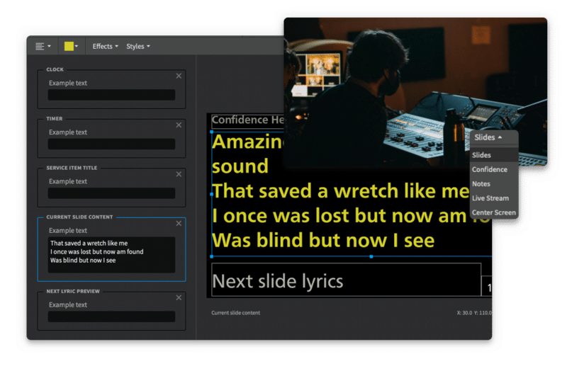 Preview screens in Proclaim
