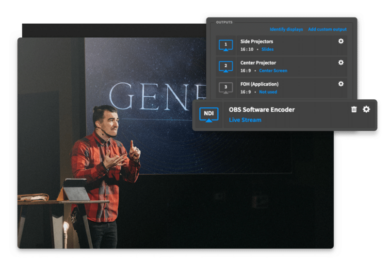 Multiple screen outputs in Proclaim