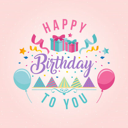 Surprise Theme Happy Birthday Card Illustration 1344-199