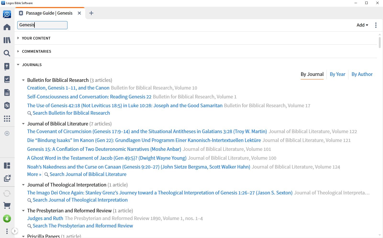 Using Journals – Logos Help Center