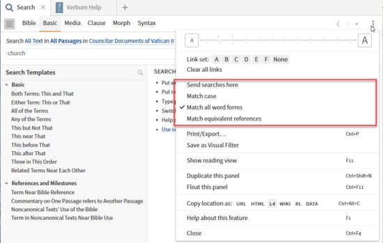 P29-1 Search Panel Menu