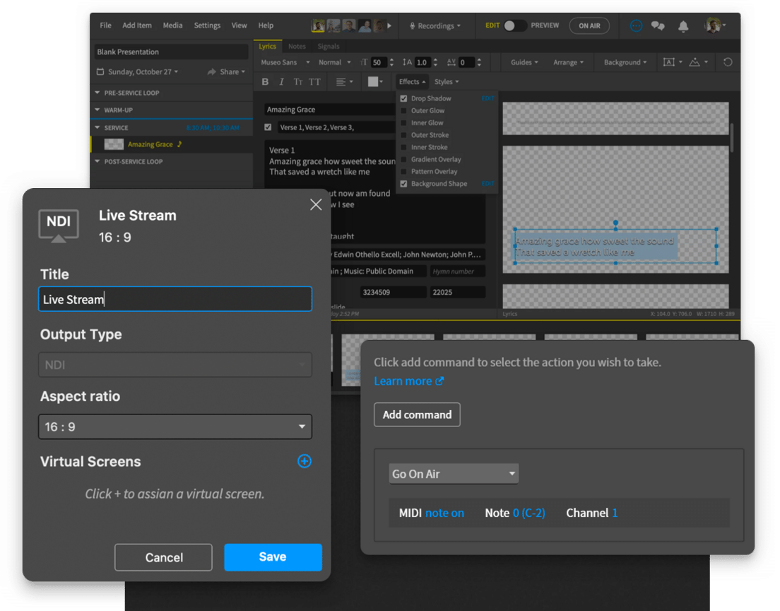 Proclaim advanced production features