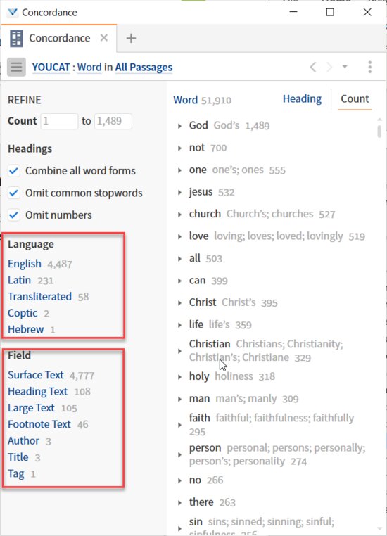 P26-8 Concordance Lang Field