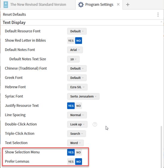 P4-3 Program Settings