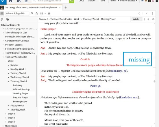 Missing Ref In LOTH Vol 3 Thursday Wk 1 Of Psalter