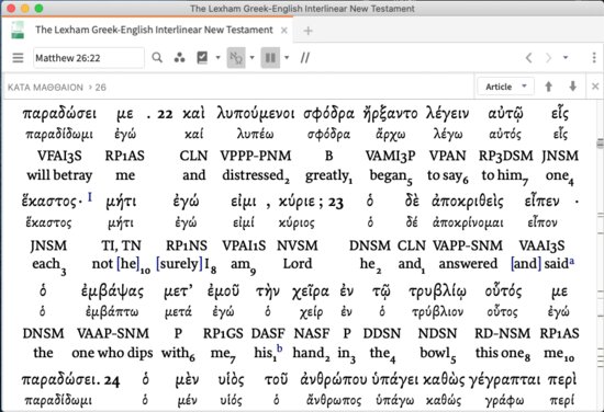 Lexham Gk Interlinear Matt 26:22
