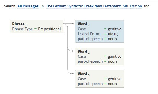 Using the Lexham Sentence Resource to Create the Search