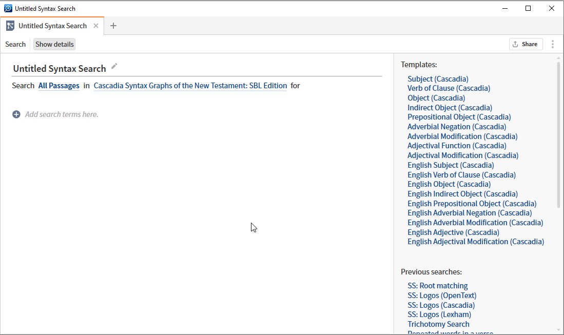 Greek Syntax Search – Verbum Support