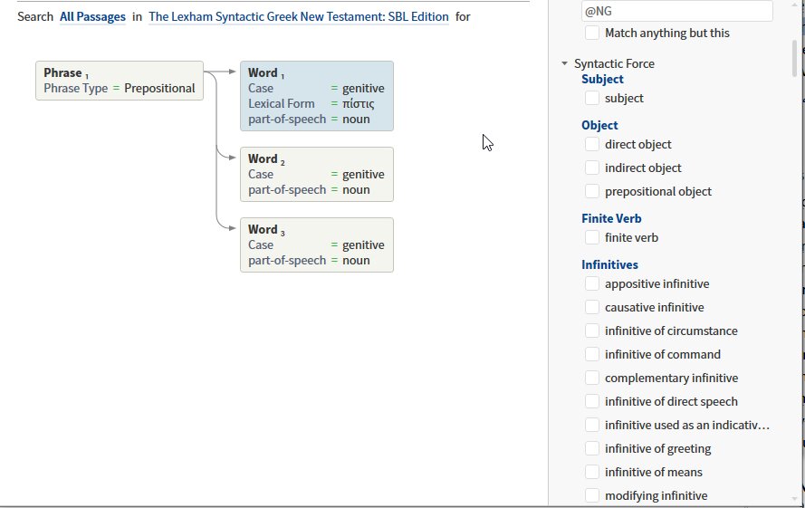 Adding a Syntactic Force Constraint to the First Search Element