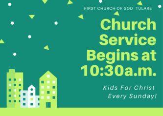 church service begins at 10:30 a.m.