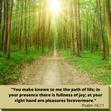 You make known to me the path of life; in your presence there is fullness of joy; at your right hand are pleasures forevermore.
