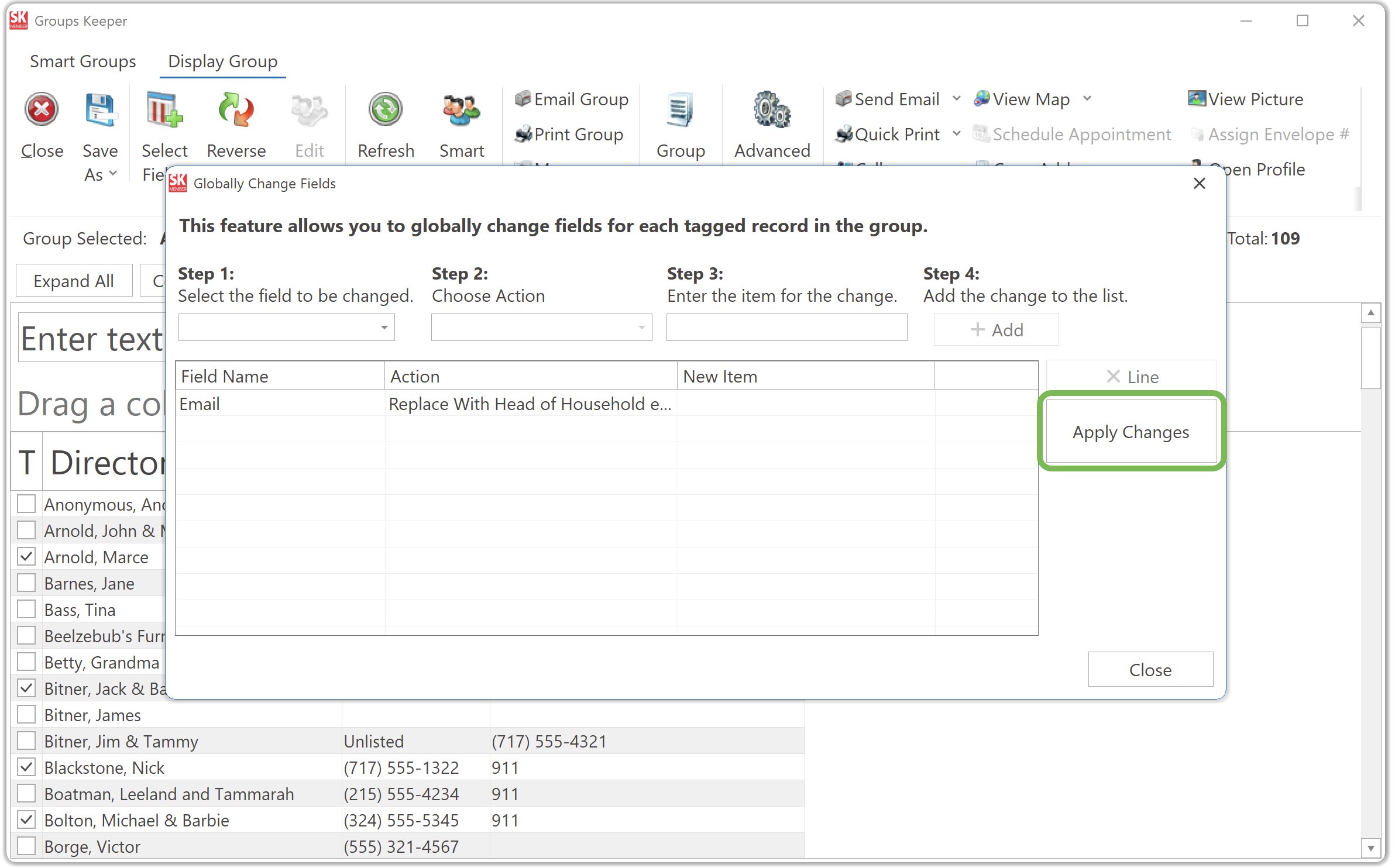 Updating the Family Email Address using Head of Household or Spouse ...