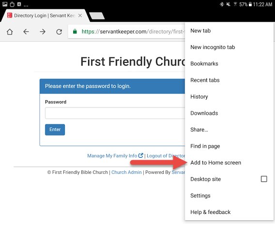Creating a Shortcut to the Online Directory on your Phone/Tablet ...