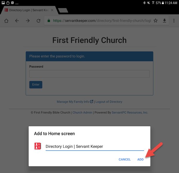 Creating a Shortcut to the Online Directory on your Phone/Tablet ...