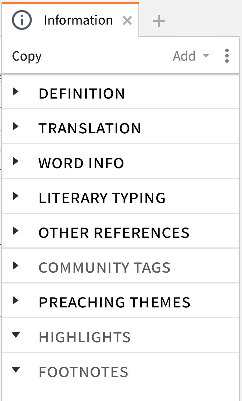 Tools menu