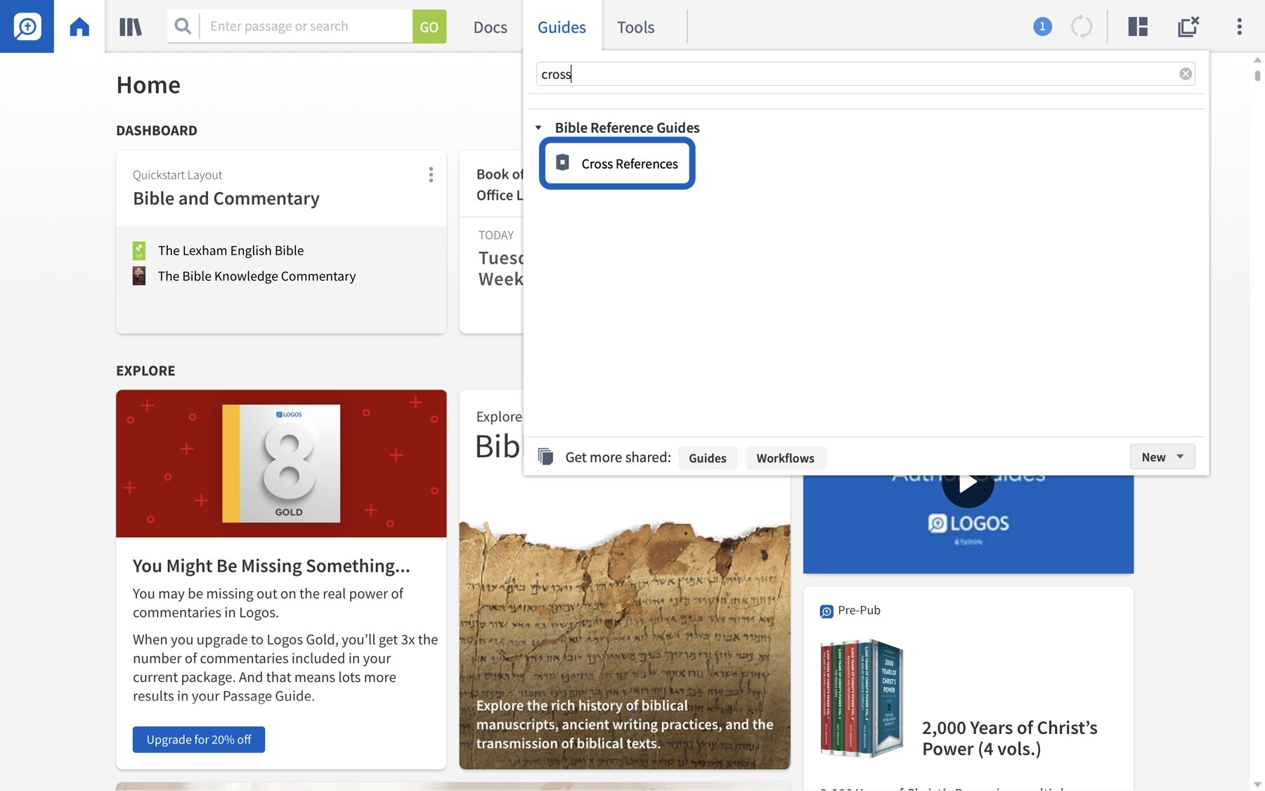 Cross References Guide Section – Logos Help Center