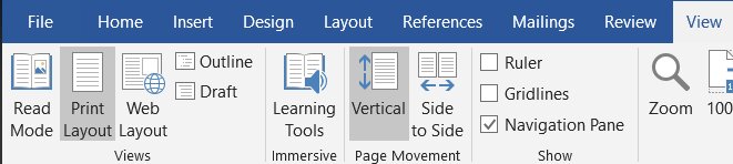 Microsoft Word Toolbar