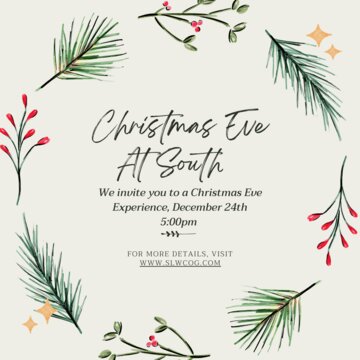 Gray and Green Watercolor Christmas Online Invitation Instagram Post