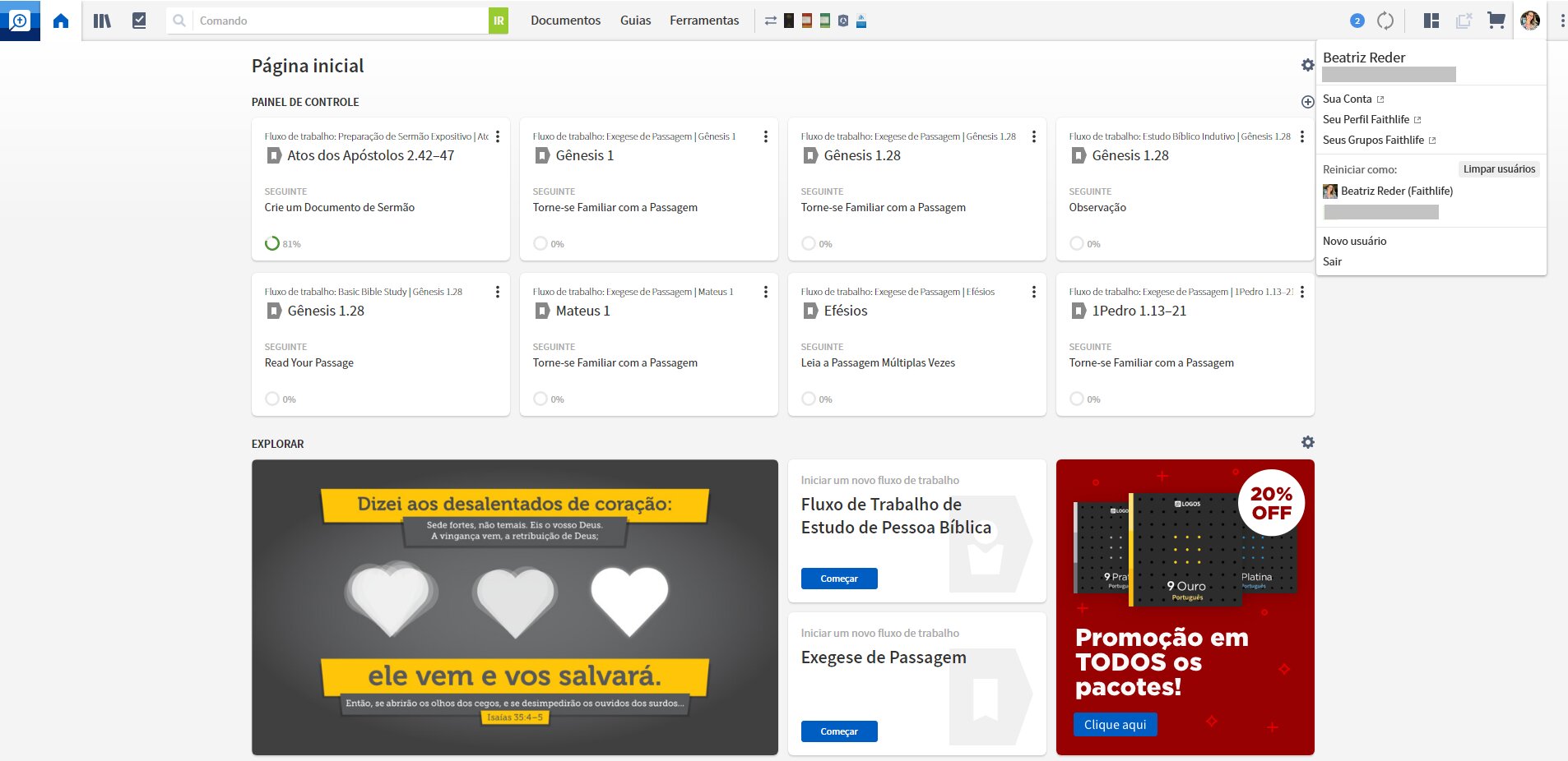 Menu do Perfil