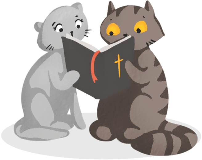 Fat Cat reading the Bible