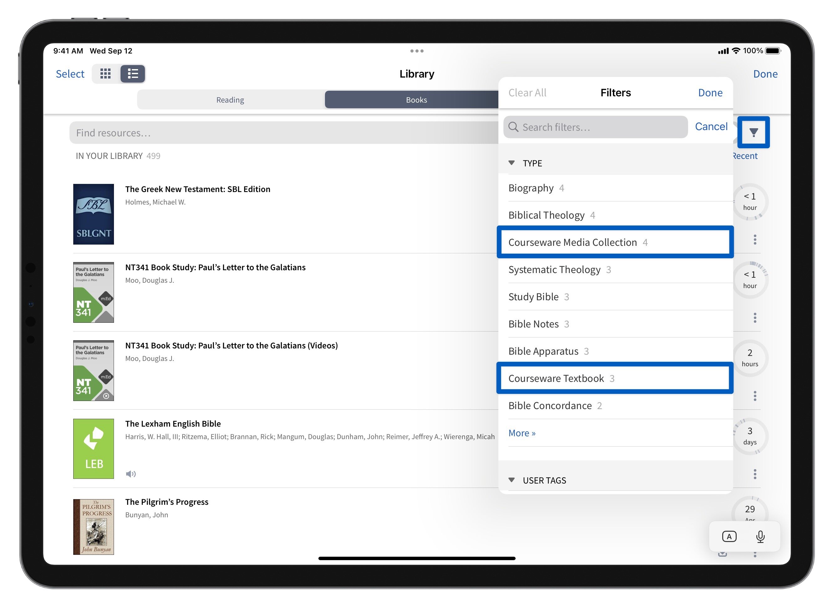 filter mobile app library