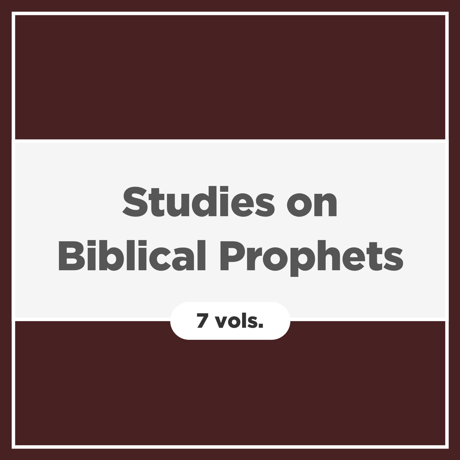 Studies on Biblical Prophets (7 vols.)