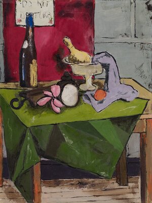 Still Life - Wine And Meat