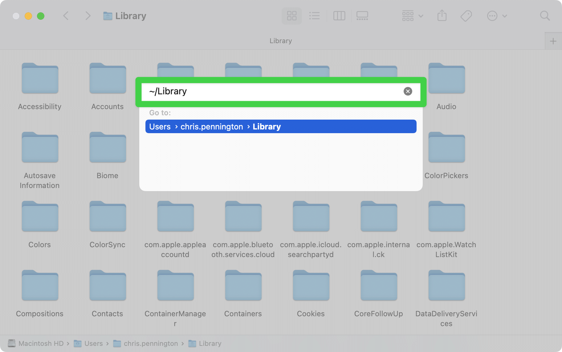 find folder in macOS finder
