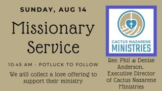 Aug 14 Missionary Service
