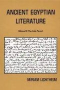 Ancient Egyptian Literature, vol. 3