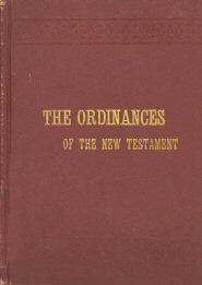 The Ordinances of the New Testament