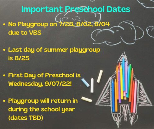 Important Preschool Dates