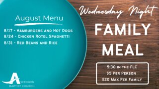 Wednesday Night Family Meal