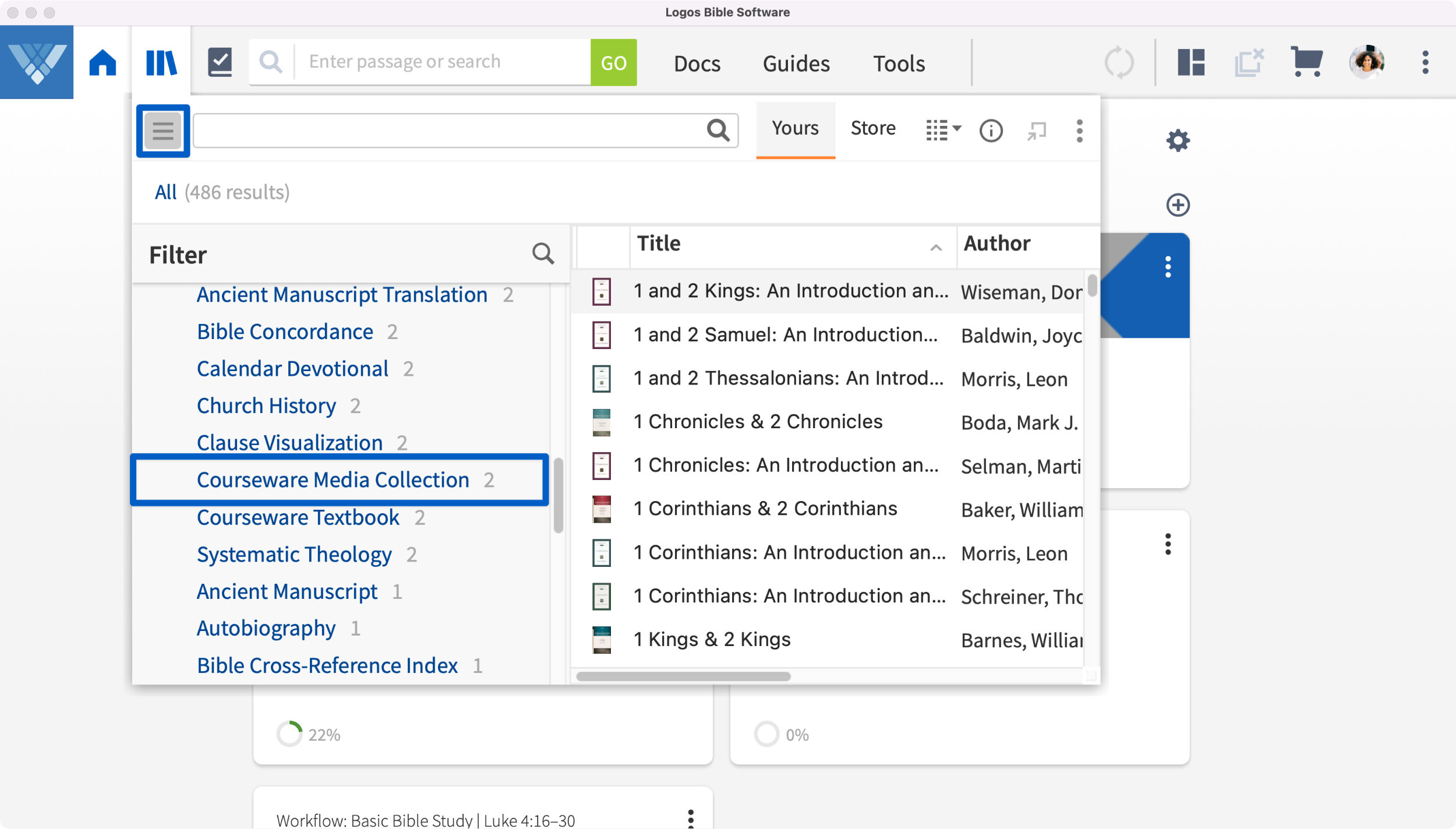 Courseware Media Library Filter
