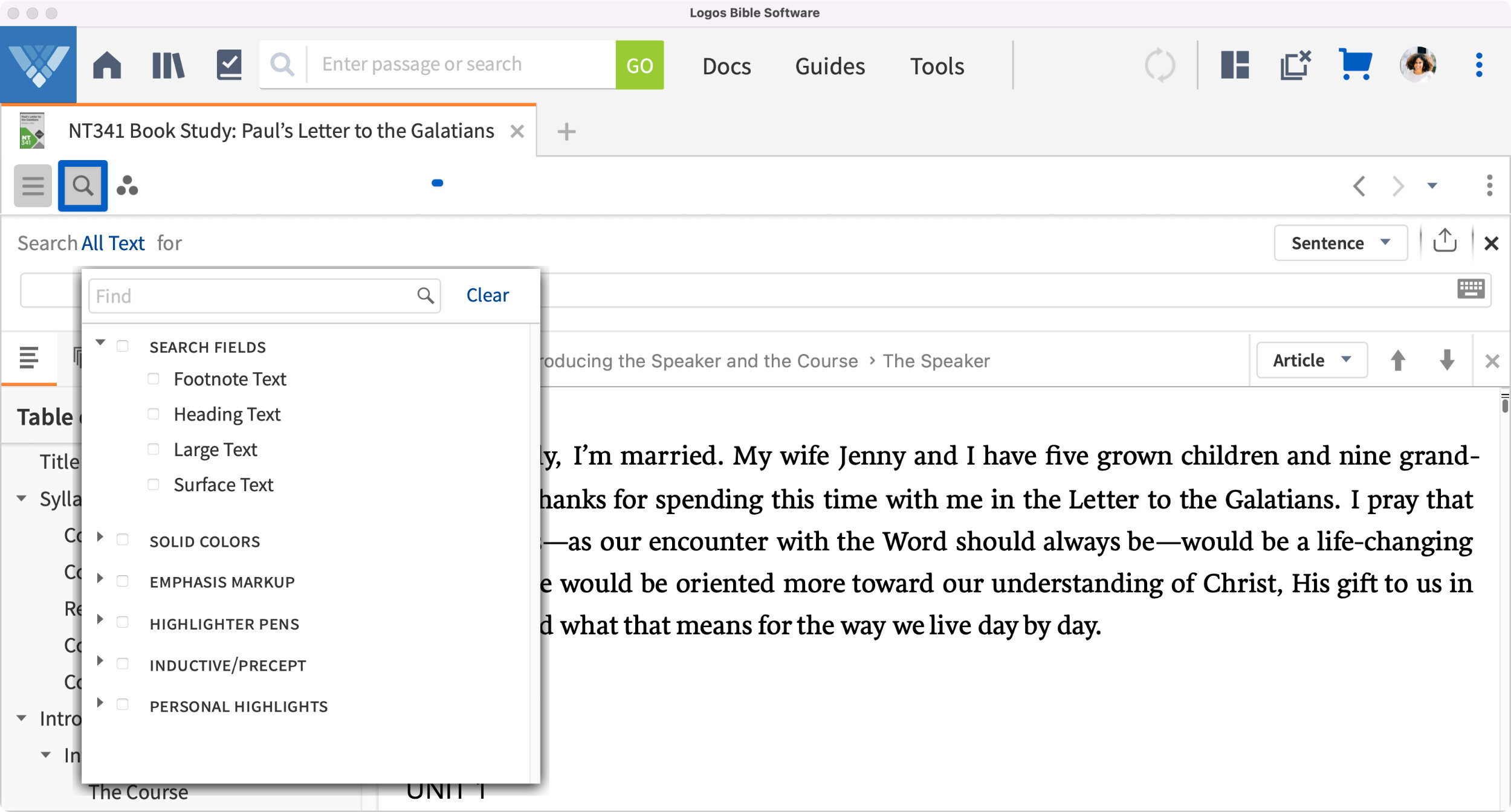 Courseware textbook view