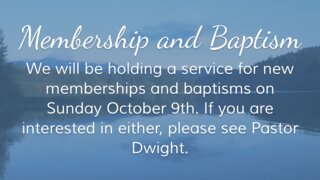 Membership And Baptism