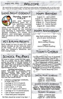 2022.08.14 - Bulletin Page 1