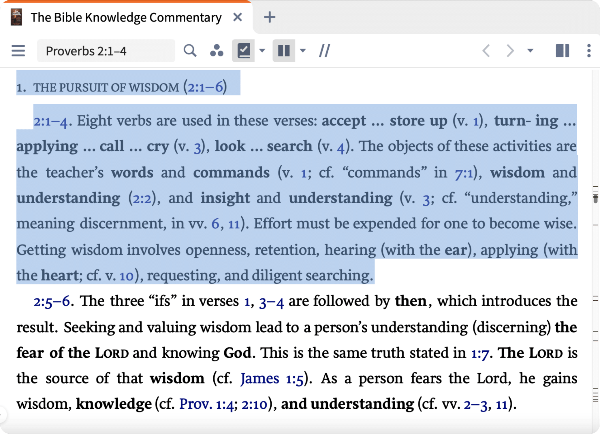 Screen shot of Logos 10 with annotations and highlights
